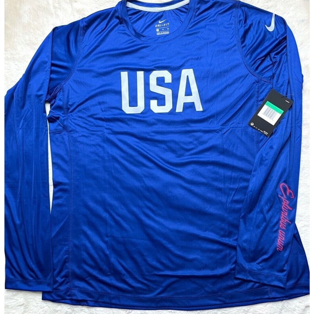 NIKE USA TEAM RIO Training & Travel Miler Long Sleeve jersey NEW rare Women's XL
